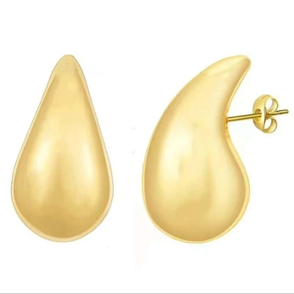 Fashionable stainless steel drop shaped earrings